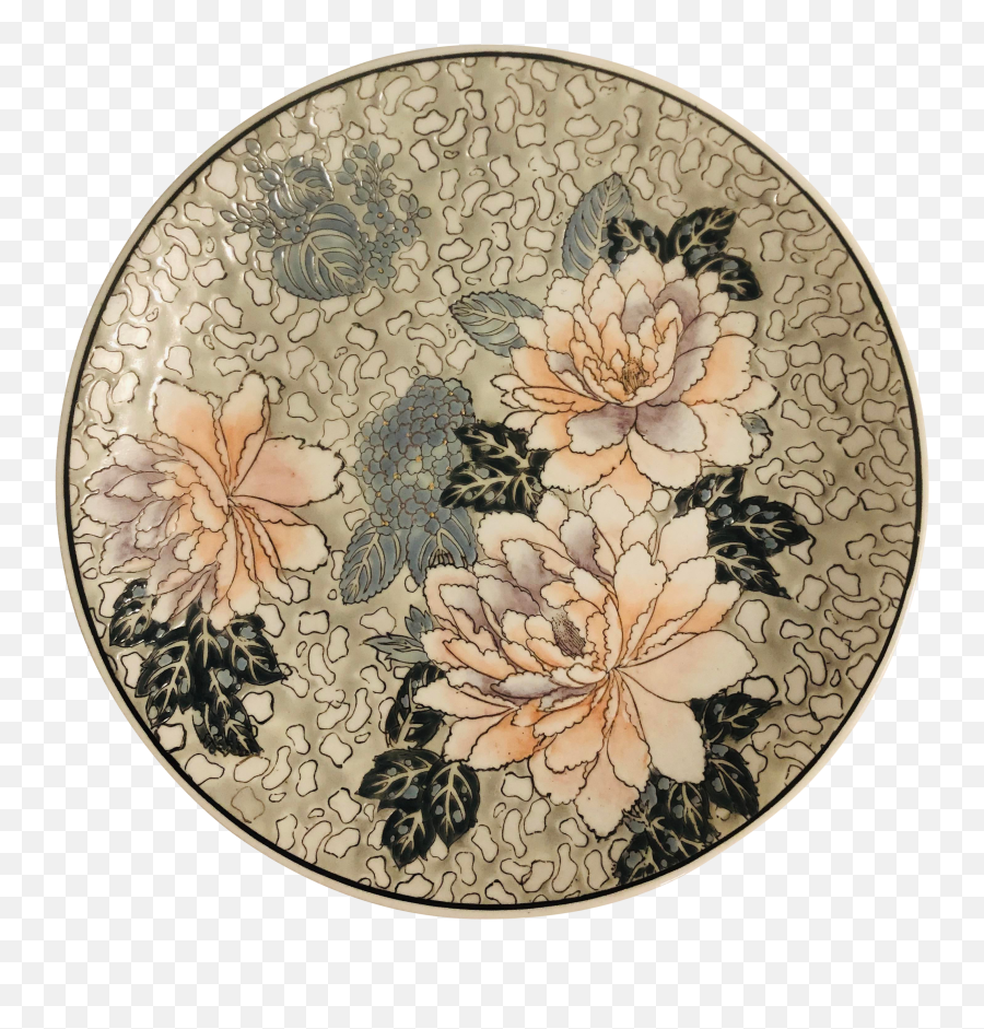 Chinoiserie Decorative Lotus Flower Plate - Serving Tray Png,Lotus Flower Transparent Background