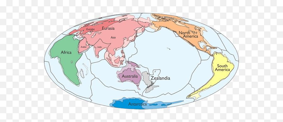A New Continent Called Zealandia - World Map With Zealandia Png,Continents Png