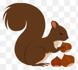 Red Squirrel Clipart Nut - Squirrel With Nut Clipart Png,Squirrel Clipart Png