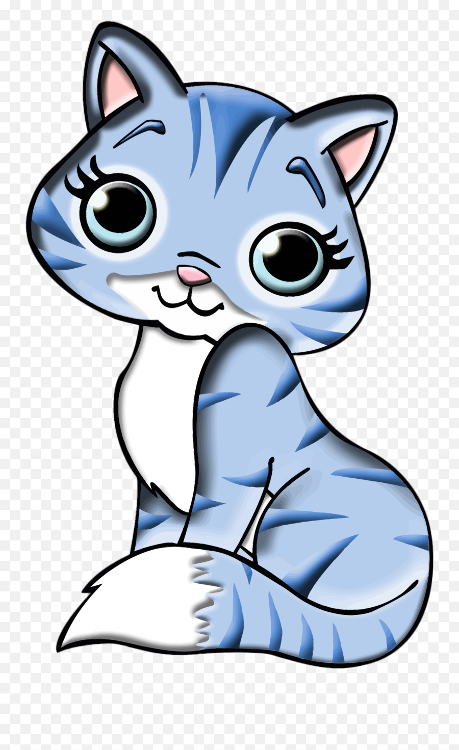 Cute Kitten Clipart Transparent - Blue Cat Clipart Png,Cat Clipart Transparent