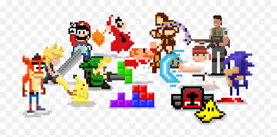 Game Character Montage - Retro Game Characters Png,Video Game Character Png