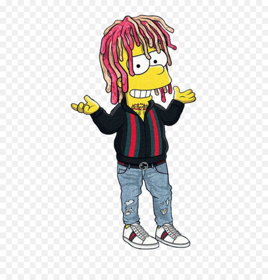 Guccigang Bart Lilpump Supreme Gang Simpsons Gucci - Bart Bart Simpson Lil Pump Png,Bart Simpson Png