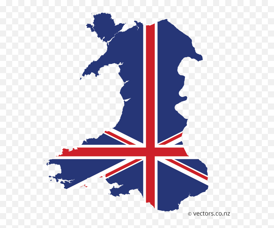 Uk Flag Vector Map Of Wales - Map Of Wales Png,Uk Flag Png