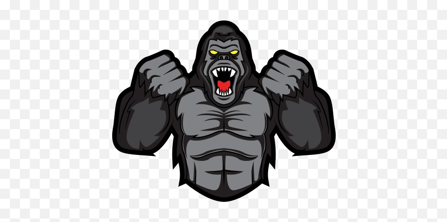 Printed Vinyl Powerful Angry Gorilla Stickers Factory - Angry Gorilla Cartoon Png,Gorilla Transparent