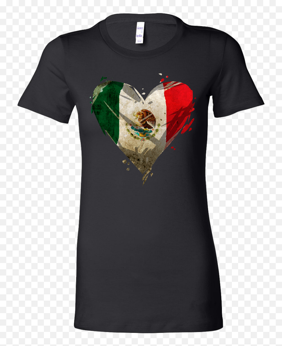 I Love Mexico Mexican Flag Heart Distressed Souvenir Bella Shirt - Naruto His And Hers Shirts Png,Mexican Flag Transparent