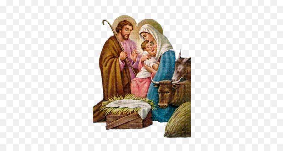 Christmas Crib Paintinglounge Holy Family - Picmix Christmas Crib Images Png,Crib Png