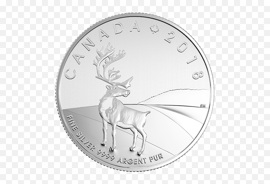The Caribou Coin 2018 Royal Canadian Mint - 2018 Silver Caribou Coin Png,Caribou Png