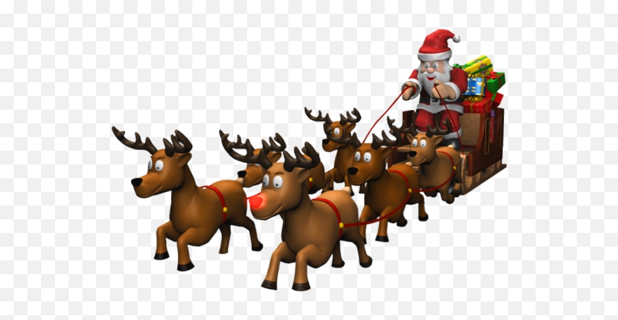 Rudolph Santa Claus Reindeer Christmas - Cartoon Png,Rudolph Png