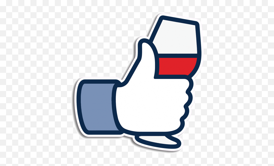 Vinyl Sticker Gloss Laminated - Wine Glass Thumbs Up Png,Facebook Logo Outline