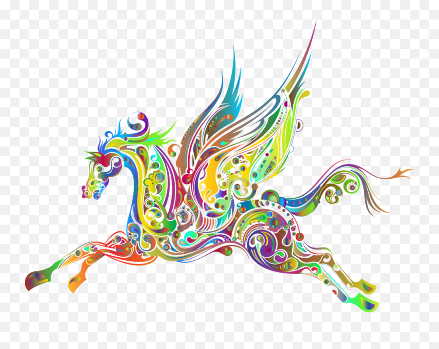 Flying Horses Pegasus Art Free - Drawing Pegasus Png,Abstract Art Png
