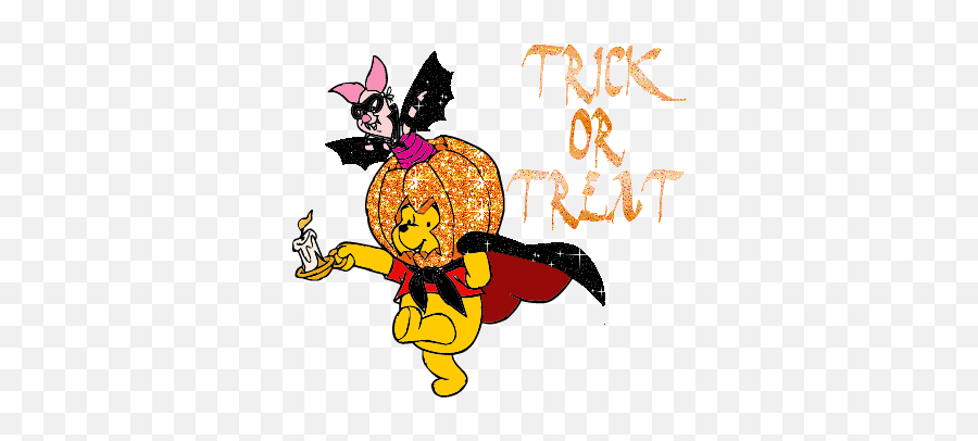 Halloween Glitter Gif - Winnie The Pooh Trick Or Treating Png,Halloween Gif Transparent