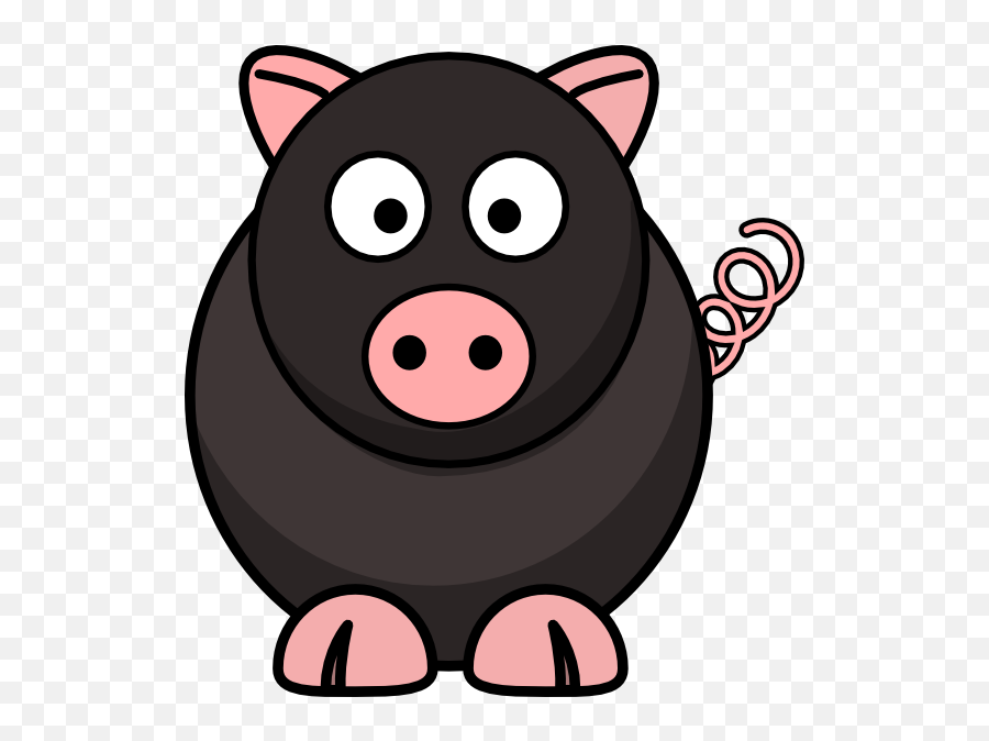 Black Pig Clipart Png - Easy Colouring Pages For 2 Year Olds,Cartoon Pig Png
