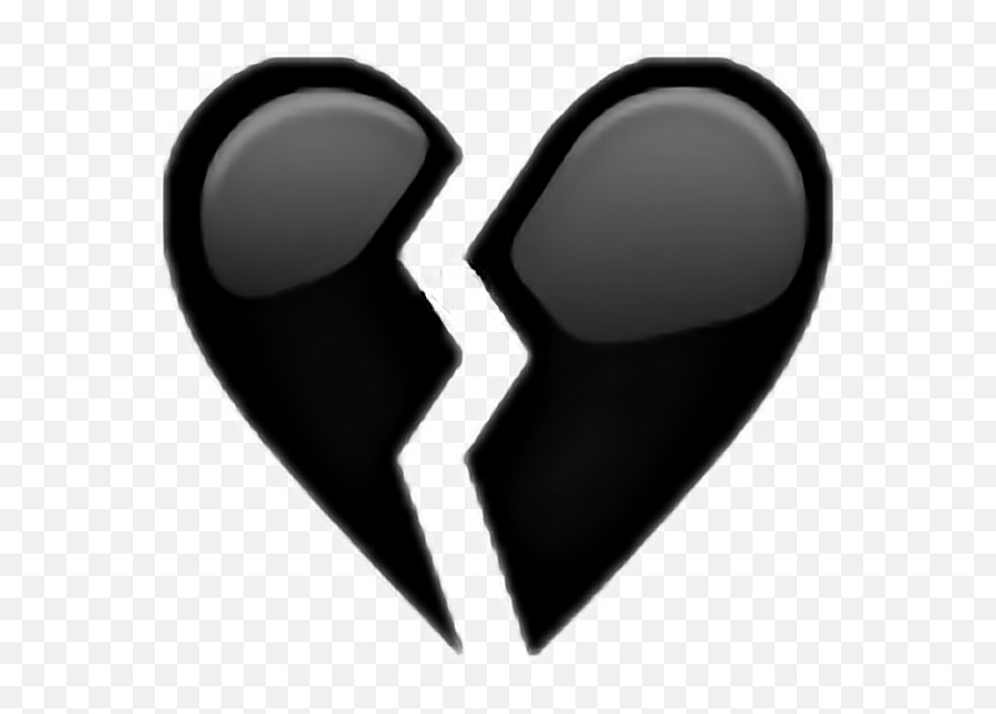 Download Heart Heartbroken Black Color Emoji Faces Anime - Black Broken Heart Emoji Png,Emoji Faces Png