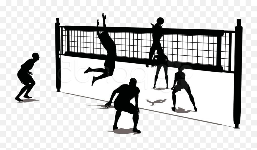 Transparent Volleyball Court Clipart - Volleyball Court Drawing With Players Png,Volleyball Player Png