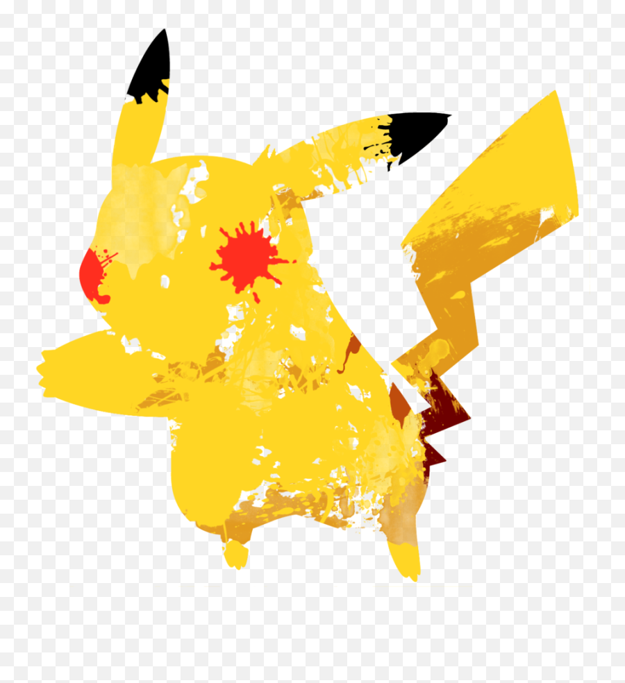 Download Hd Pikachu 1 Paint Splatter - Pikachu Pika Pika Png,Pikachu Transparent Background