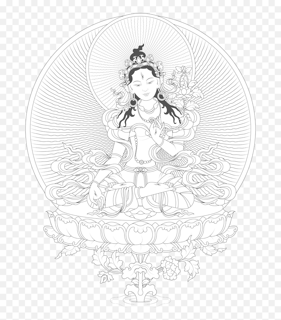 Karma Drawing White Tara Transparent U0026 Png Clipart Free - Thangka Sketch Tara,Karma Png
