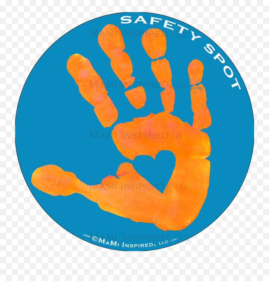 Download Hd Safety Spot Orange Kids Hand Car Magnet - Spot For Kid Png,Handprint Png
