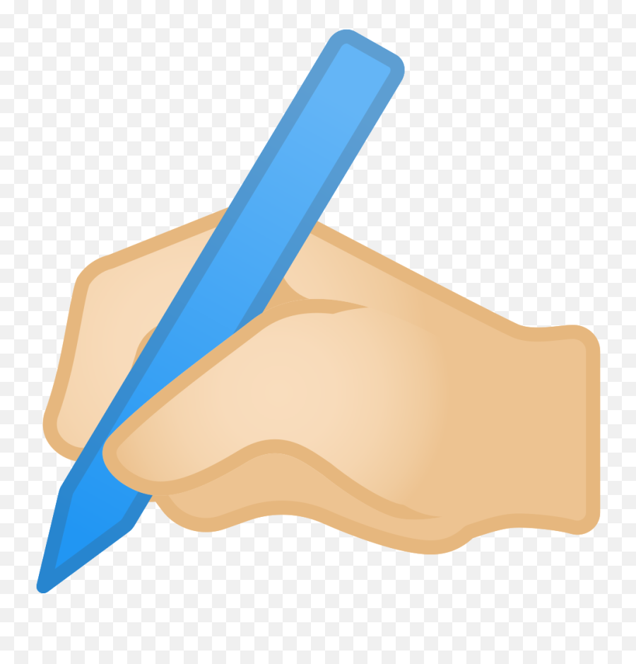 Writing Hand Light Skin Tone Icon Noto Emoji People - Png Writing Hand Emoji,Ok Hand Emoji Png