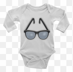 Download Hd Emoji Baby Long Sleeve One Piece - Iphone Emoji Eye Glasses Emoji Iphone Png,Glasses Emoji Png
