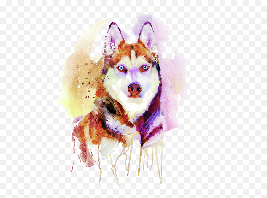 Husky Dog Watercolor Portrait Carry - All Pouch Husky Watercolor Png,Husky Transparent