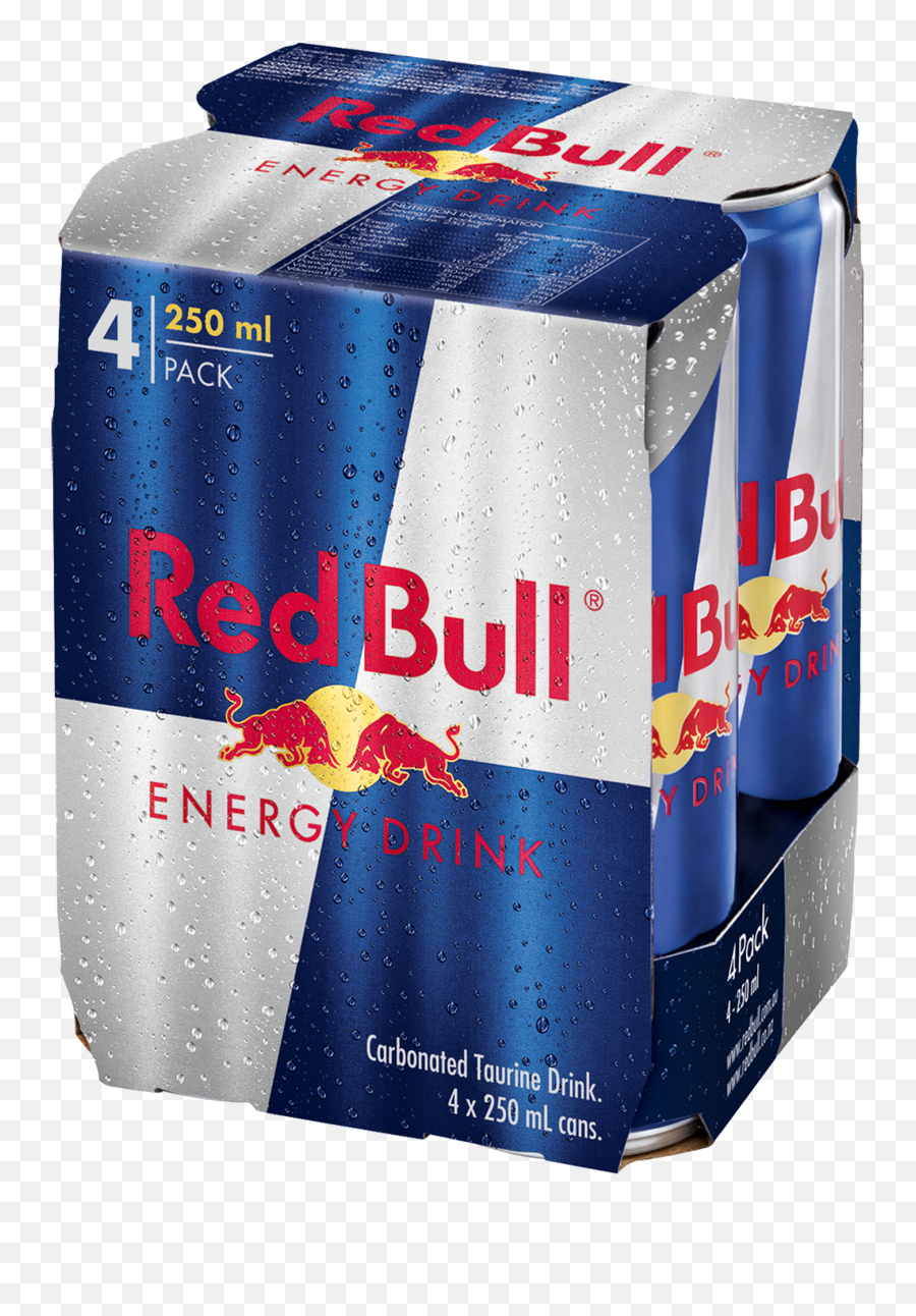 Red Bull Energy Drink 4 Pack Can - 4 Pack Of Red Bull Png,Red Bull Png