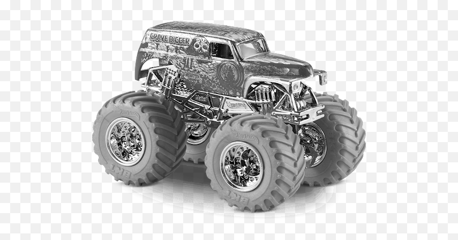 Grave Digger In Silver Monster Jam - Synthetic Rubber Png,Grave Digger Logo