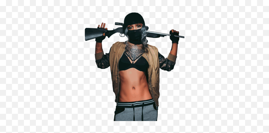Woman With Rifle - Transparent Gangster Girl Png,Hunting Rifle Png