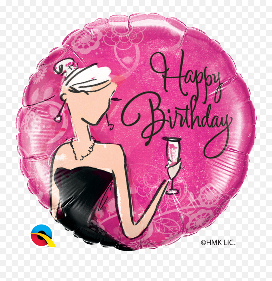 18 Packaged Birthday Black Dress Bargain Balloons - Mylar Szülinapi Képek Csajos Png,Black Balloons Png