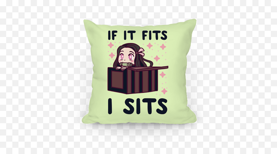 If It Fits I Sits - Demon Slayer Pillows Lookhuman If It Fits I Sits Demon Slayer Png,Demon Slayer Png