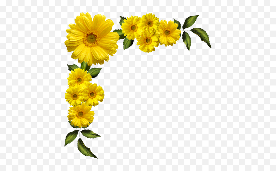 Yellow Flowers Border Png - Yellow Flowers Corner Png,Yellow Flower Transparent Background