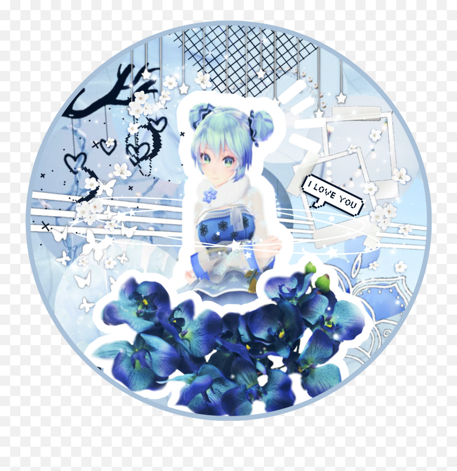 Blue Miku Vocaloid Icon Sticker - Fictional Character Png,Miku Icon