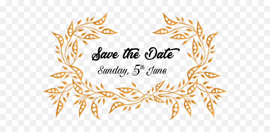 Golden Save The Date For Wedding Invitation - Save Save The Date Wedding Png,Save The Date Png