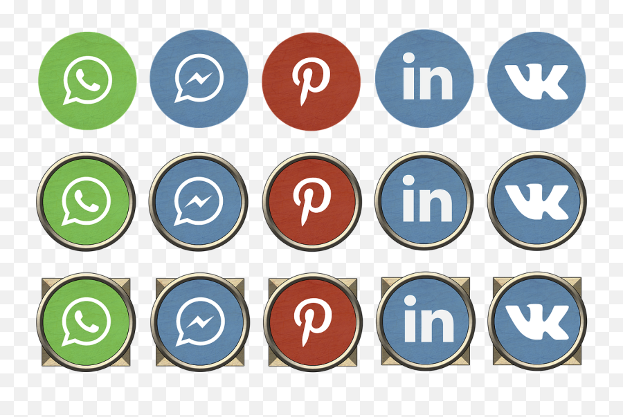 Social Network Icon Media Whatsapp Facebook - Transparent Background Social Icon Png,Facebook Messenger Blue Icon