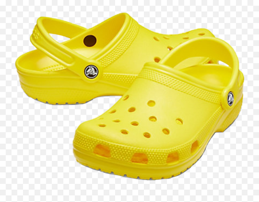 Yellow Yellowaesthetic Shoes Goldaest - Yellow Crocs Transparent Background Png,Crocs Png