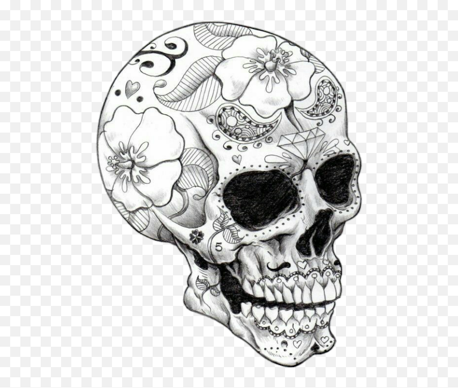 Download Royalty Free Draw Tattoo Blackandwhite Mexicanskull Png Mexican Skull