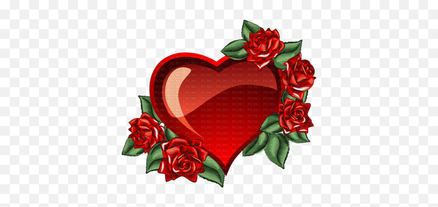 Coe Coeur Love Rose Rouge Glitter Gif Deco Animé - Love Corazon Con Una Flor Png,Rose Heart Png