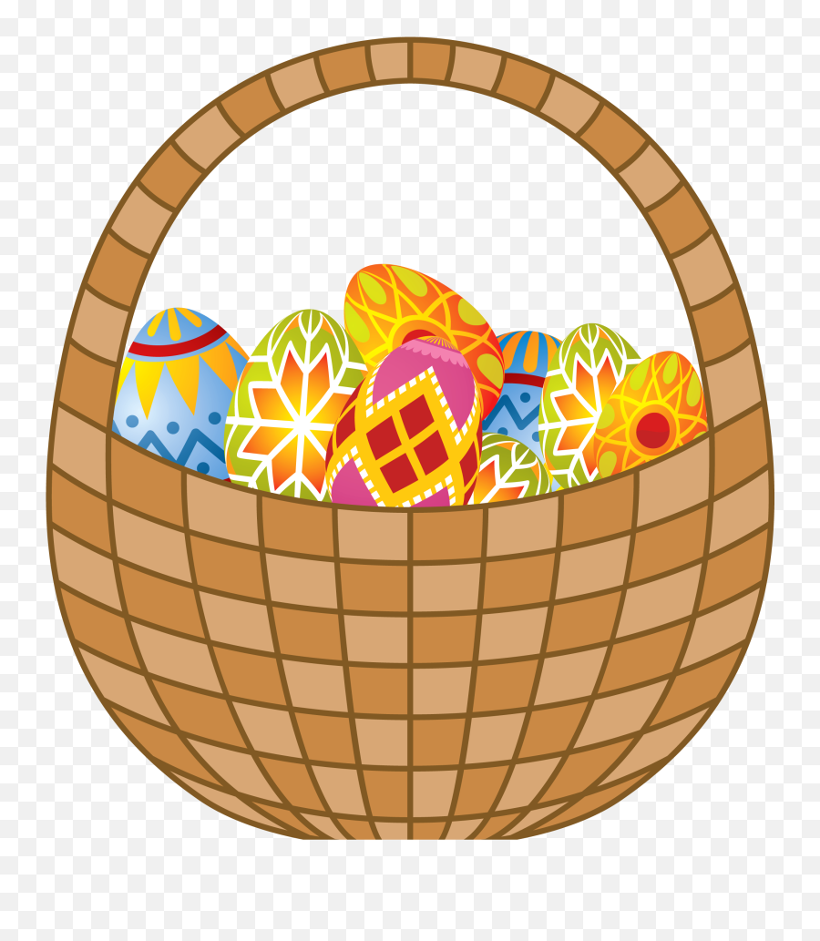 Library Of Jpg Royalty Free Easter Egg Basket Png Files - Basket Png Clipart,Eggs Transparent Background