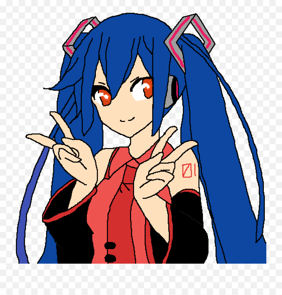 Download Wendy Marvell - Hatsune Miku Full Size Png Image Pixel Art Grid Anime,Hatsune Miku Png