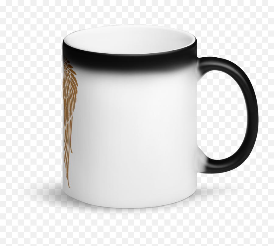 Golden Angel Wings Matte Black Magic Mug - League Of Legends Mugs Png,Angel Wings Transparent