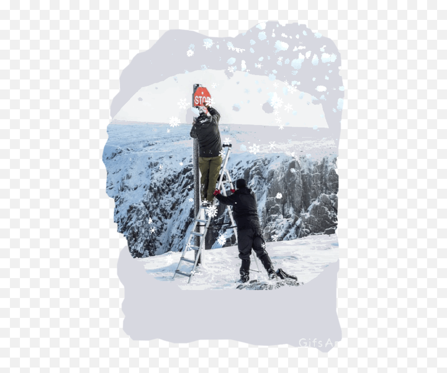 Freetoedit Sticker Snow Snowflakes Ladder Men Menputti - Skiing Png,Snow Gif Png