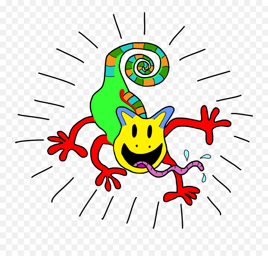 Png Chameleon Clipart Rainbow - Clip Art,Cartoon Rainbow Png