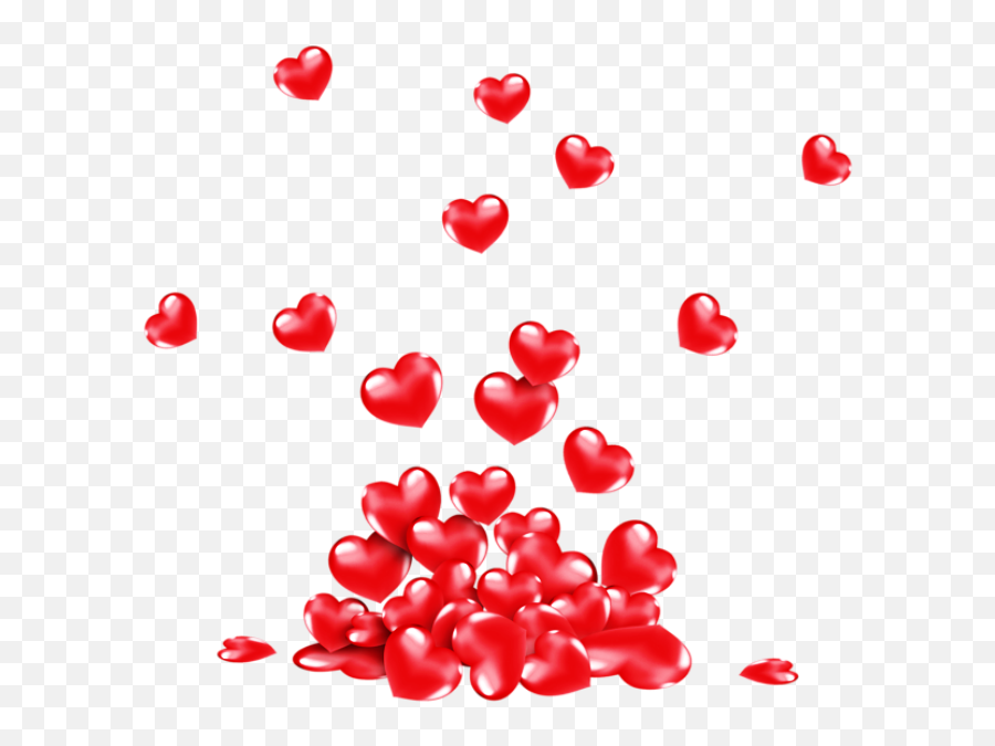 Download Hd Free Red Heart Png - Bunch Of Hearts Png,Red Hearts Png