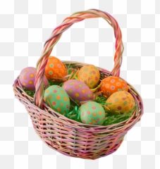Easter Basket Transparent Background - Easter Egg Basket Png,Easter Eggs Transparent Background