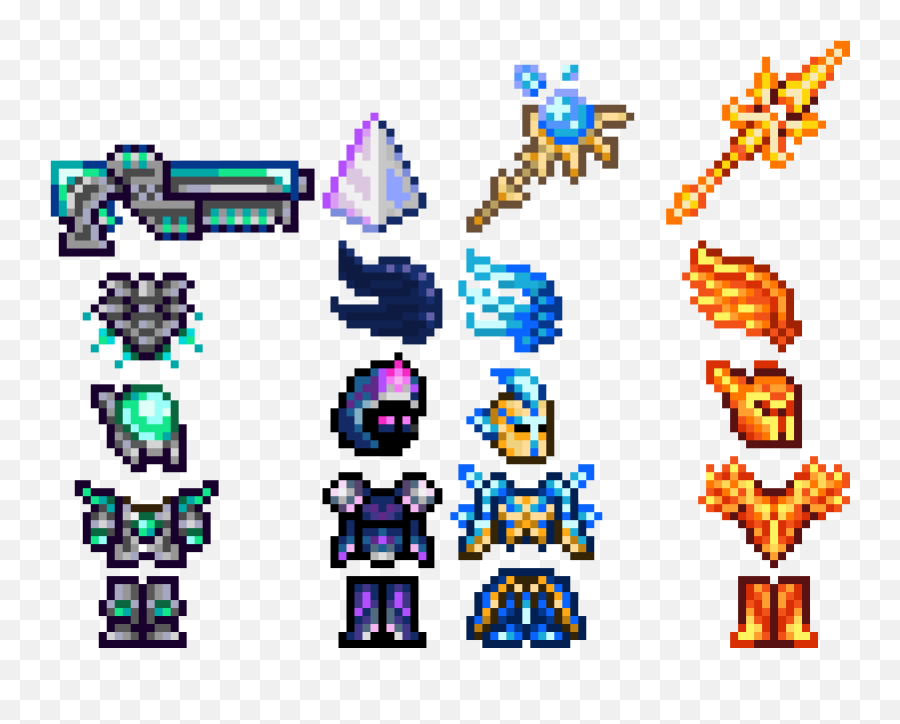 Download Terraria Best Armor And Weapons Pixel Art Maker - Darbar Mai Heer Png,Terraria Png