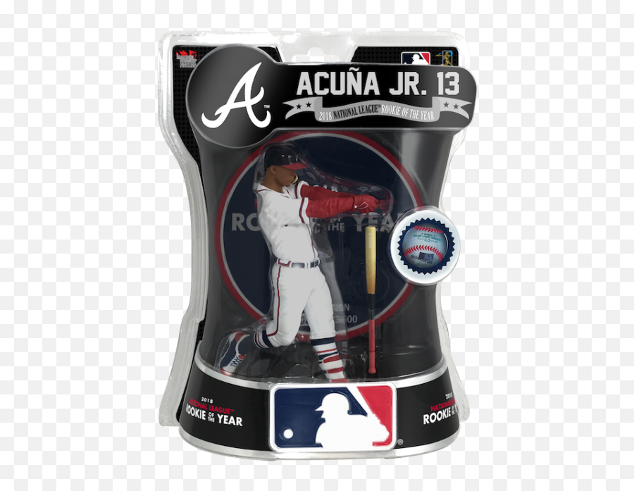 Ronald Acuna Jr Atlanta Braves Imports Dragon Baseball Action Figure 6 - Atlanta Braves Logo Black Png,Atlanta Braves Png