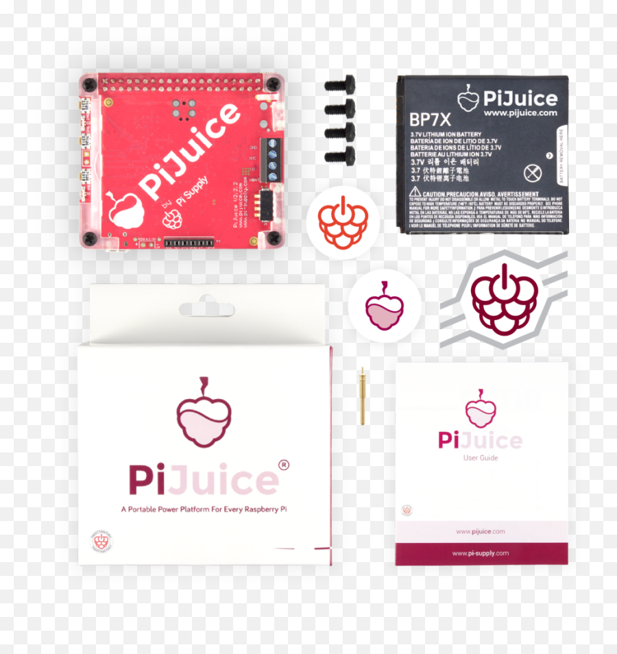 Pijuice Hat - A Portable Power Platform For Every Raspberry Pi Raspberry Pi Pijuice Png,Raspberry Pi Logos
