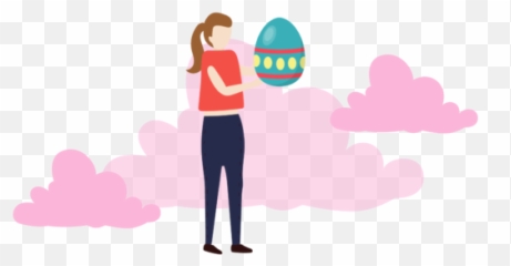 Easter Icon - Cute Girls And Blue Eggs Graphic By Leisure Png,Icon For Girls