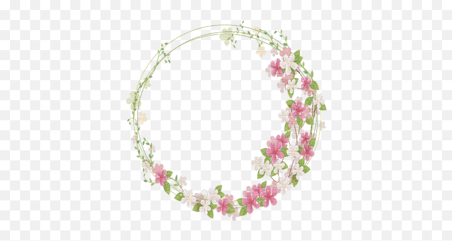 Cadre Cercle Pink Fleur Frame Flowers - Floral Frame Transparent Background Png,Flower Circle Png