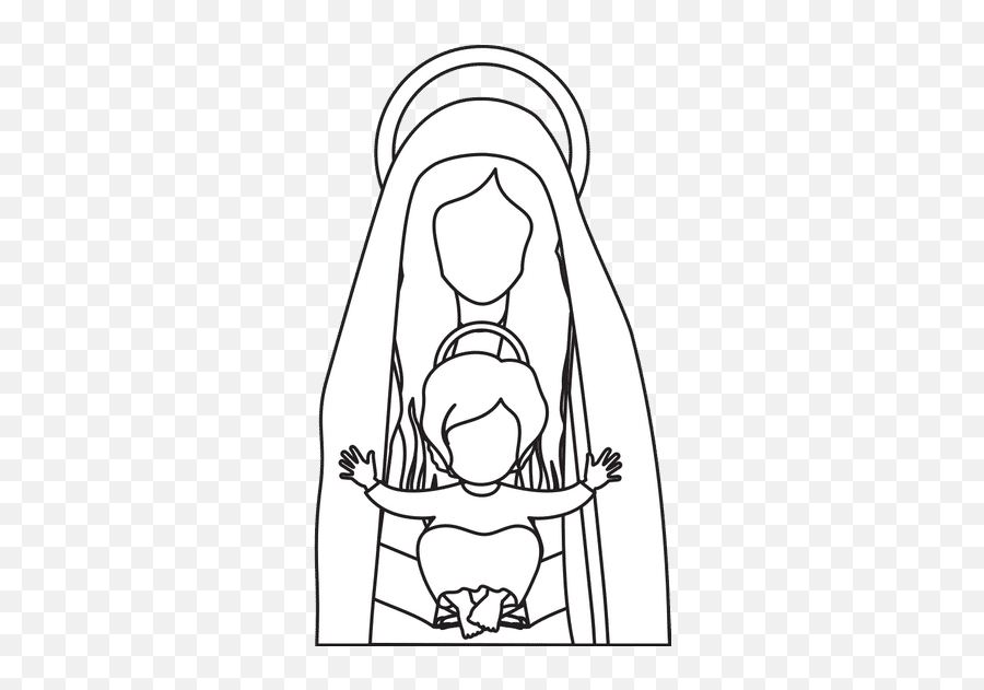 Jesus Christ Carrying The Cross Sketch - Canva Mary Png,Mary And Baby Jesus Icon