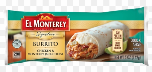 Chicken U0026 Monterey Jack Cheese Frozen Burrito El - El Monterey Chicken Chimichanga Png,Burrito Png